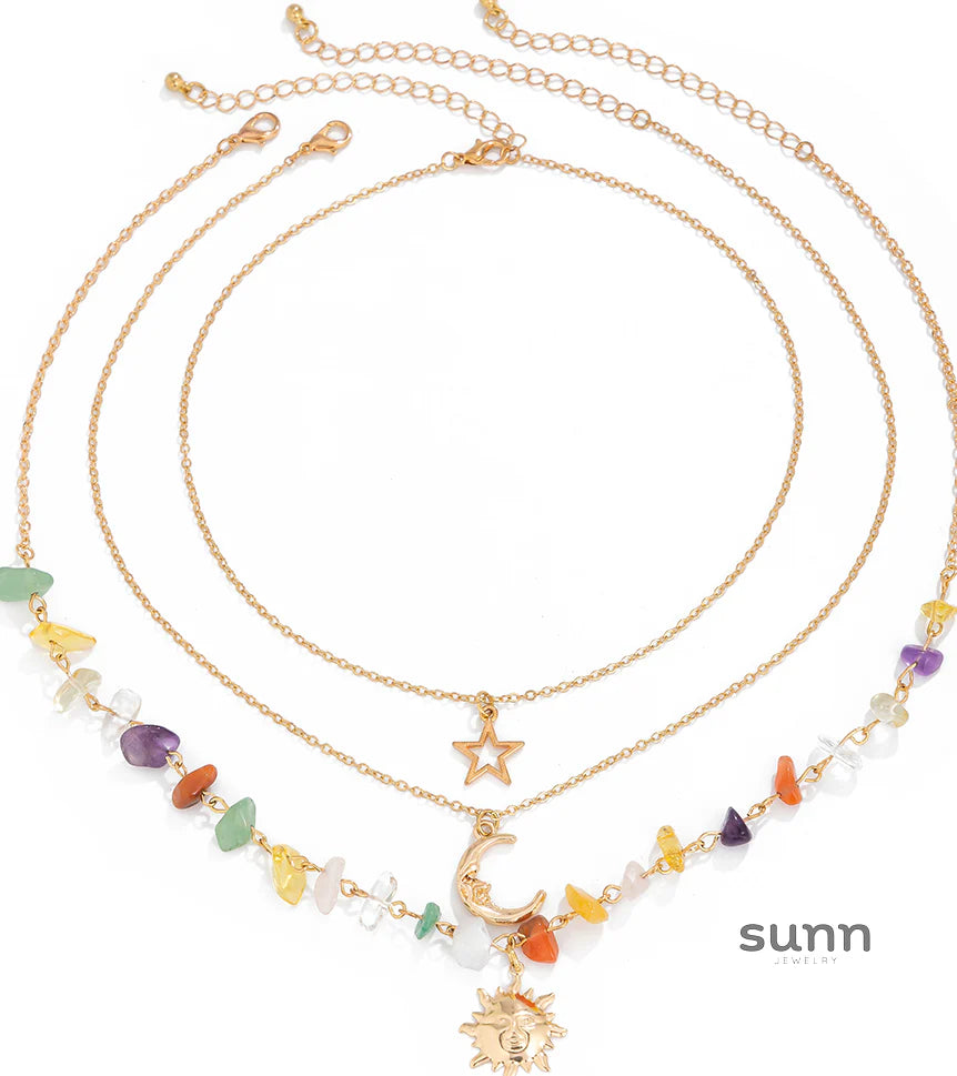 Aniyla Turquoise Charm Necklace Set