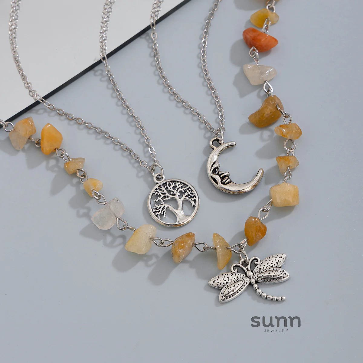 Aniyla Turquoise Charm Necklace Set