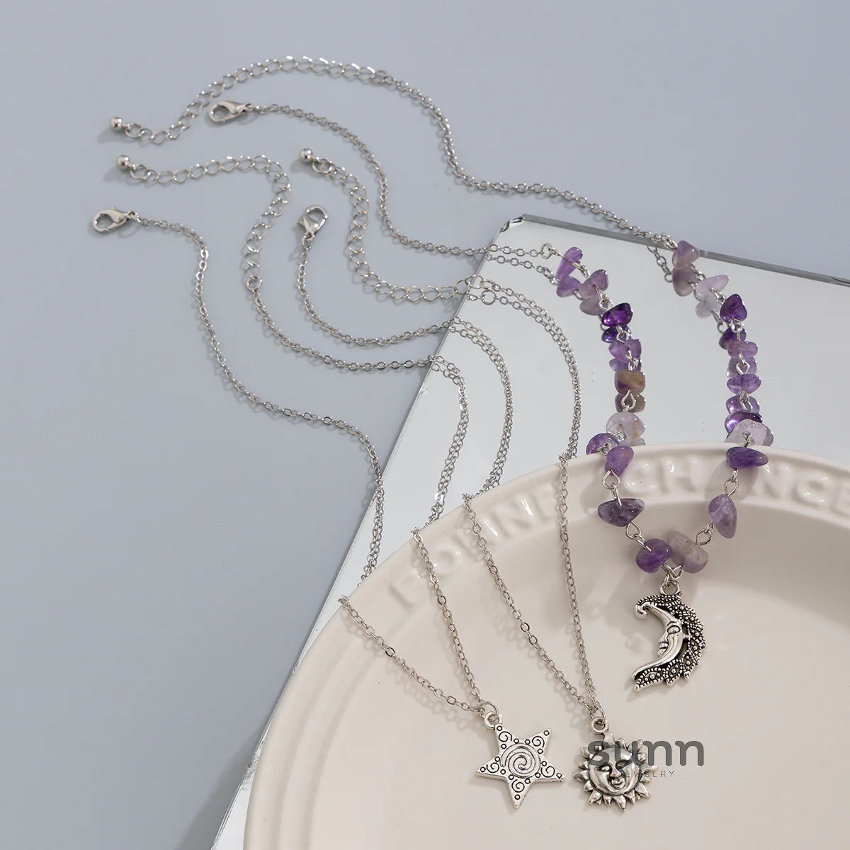 Aniyla Turquoise Charm Necklace Set