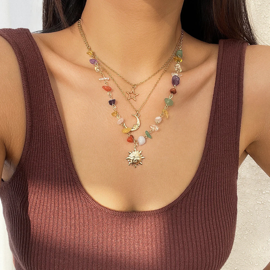 Aniyla Turquoise Charm Necklace Set