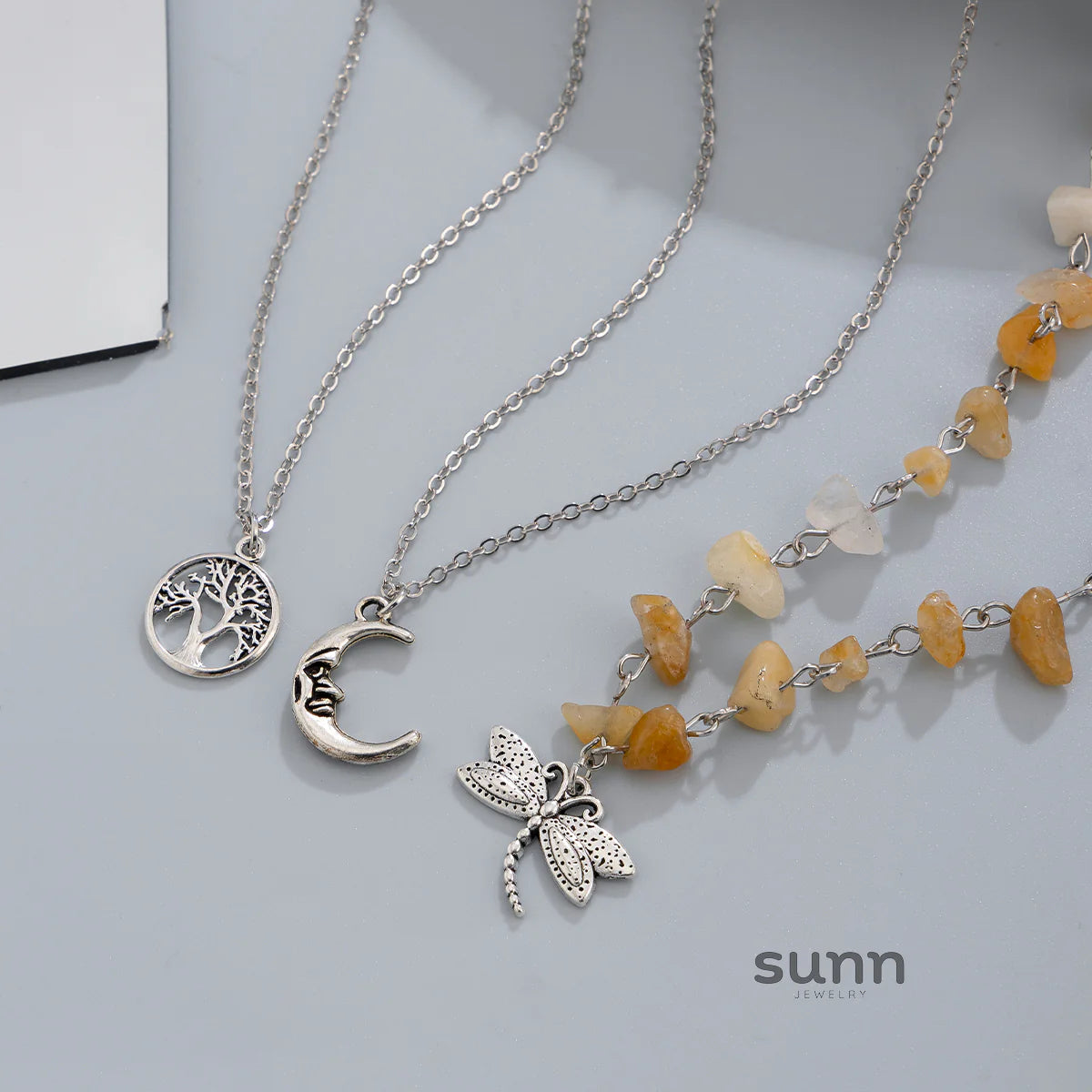 Aniyla Turquoise Charm Necklace Set