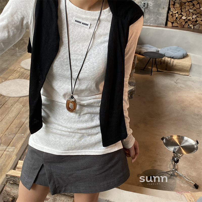 Anjali Cold Style Cutout Necklace [6JNZ416L]