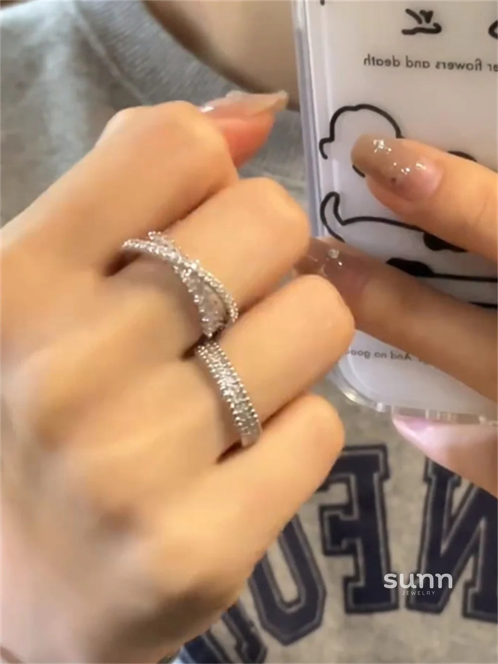 Anjali Embellished Crossover Ring