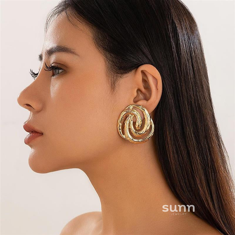 Ann Ocean-Inspired Spiral Earrings [ZXDRZYNL]
