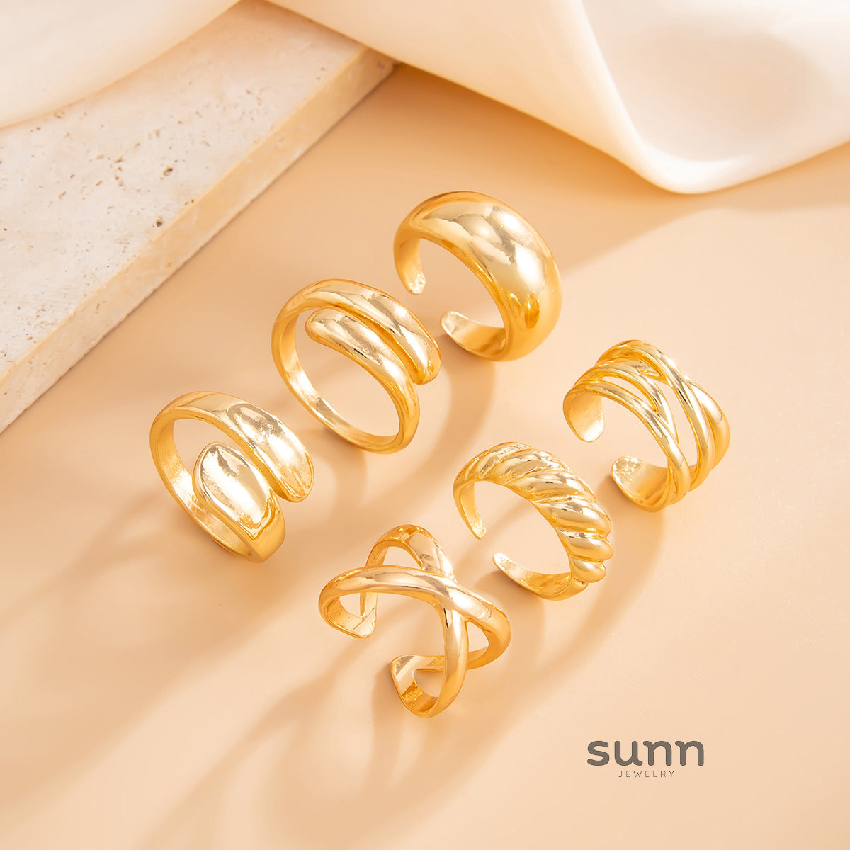 Annabella Twisted Ring Set [Z1ZMO8AK]