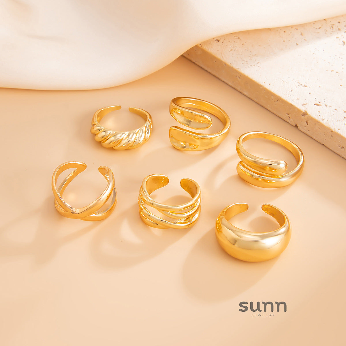 Annabella Twisted Ring Set [R5JOIMB1]