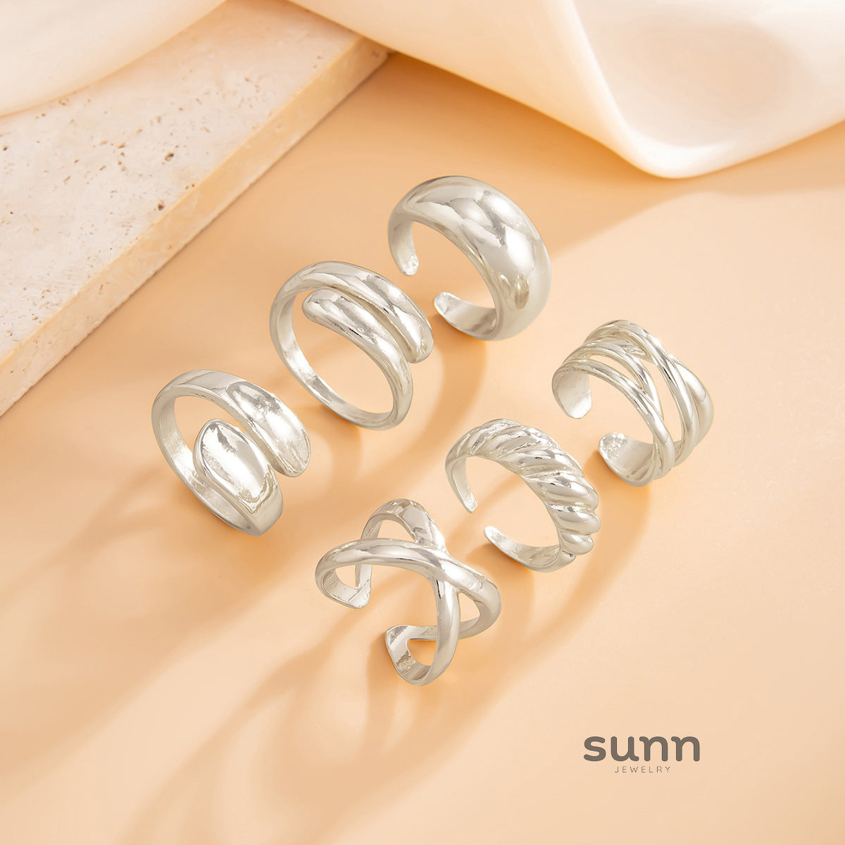 Annabella Twisted Ring Set [H451B1LJ]