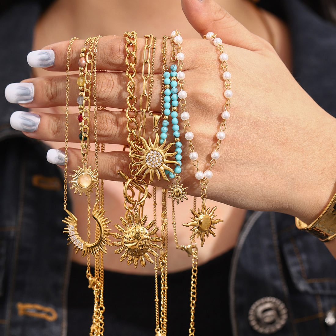 Annagrace Celestial Layered Necklace [V6W8D05X]
