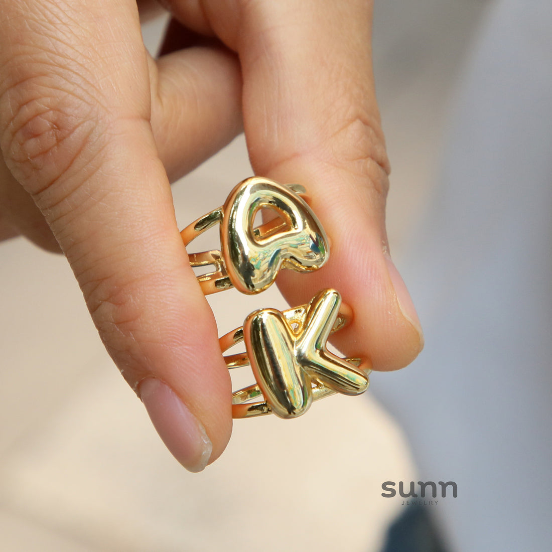 Annagrace Gold Initial Ring [0MD9RFQQ]