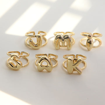 Annagrace Gold Initial Ring [0MD9RFQQ]