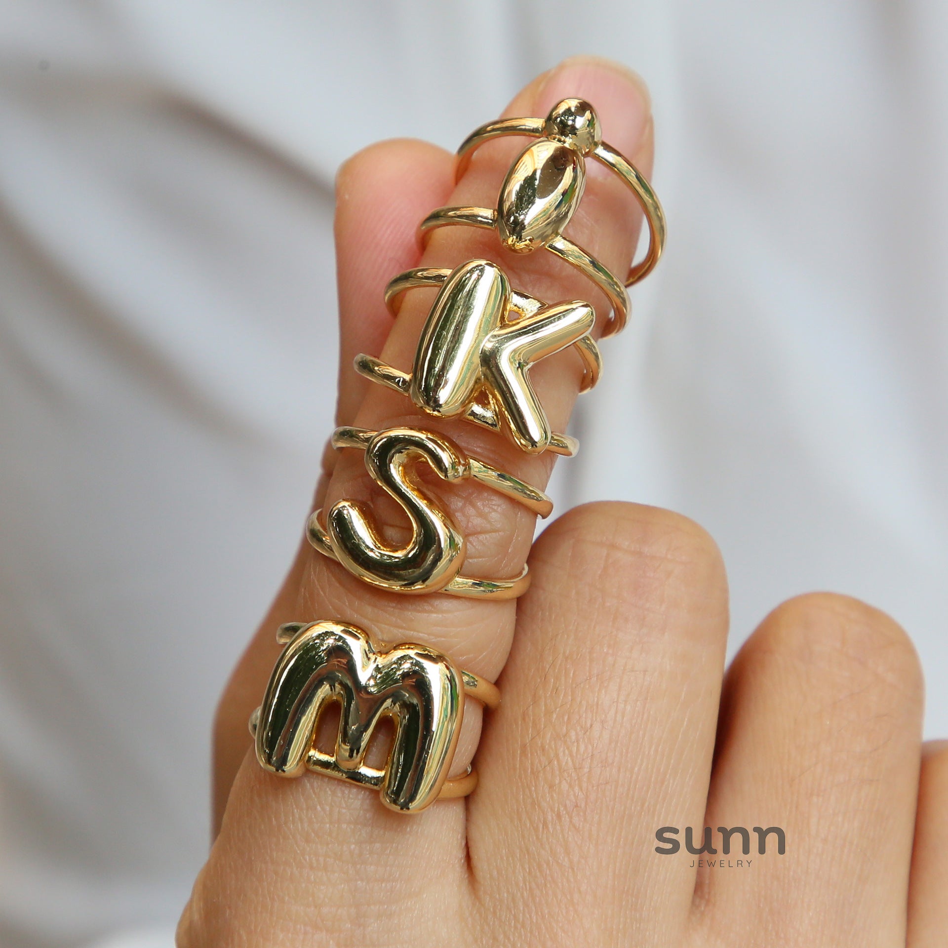 Annagrace Gold Initial Ring [V3Y5QXHZ]