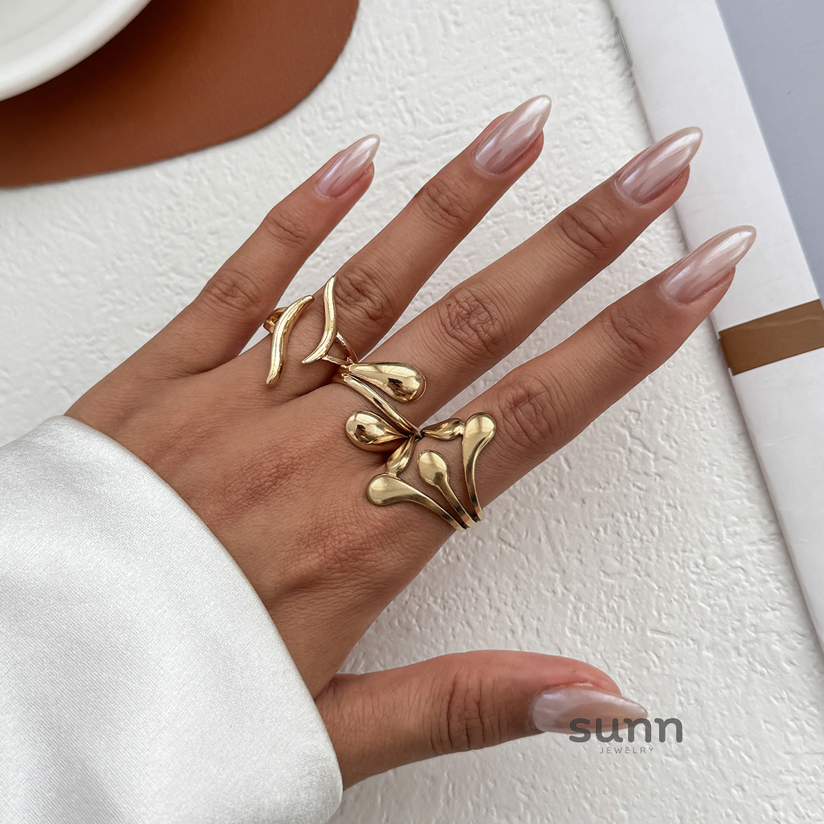 Annalicia Geometric Pearl Ring [QAO7DBCQ]