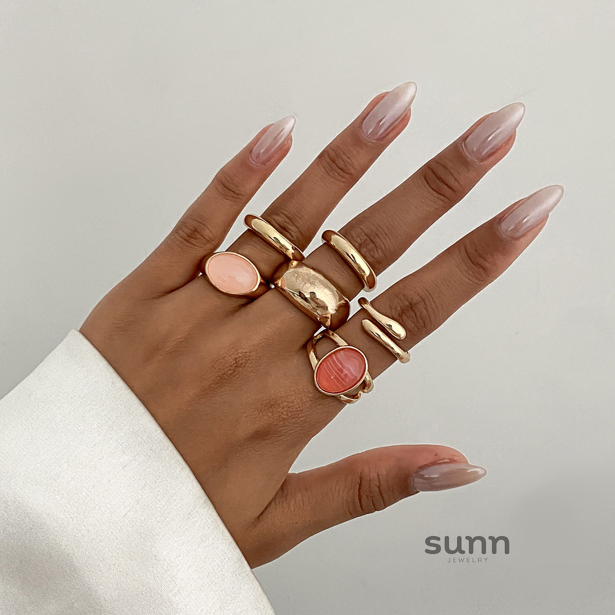 Annalicia Geometric Pearl Ring [616OIGOM]