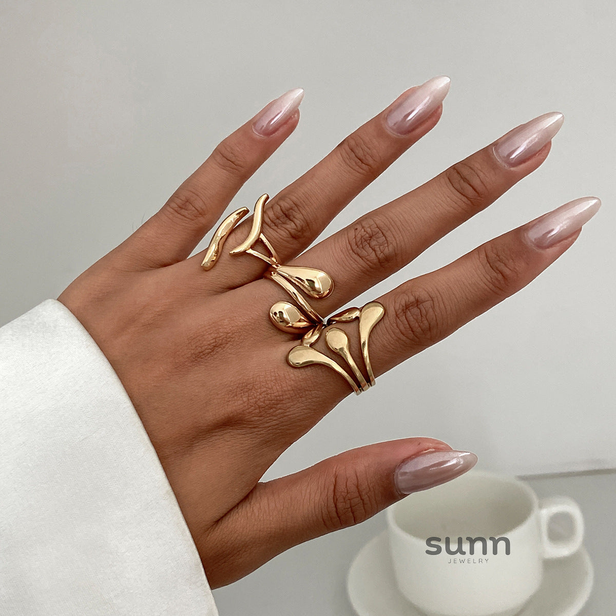 Annalicia Geometric Pearl Ring [PUKEMFAP]