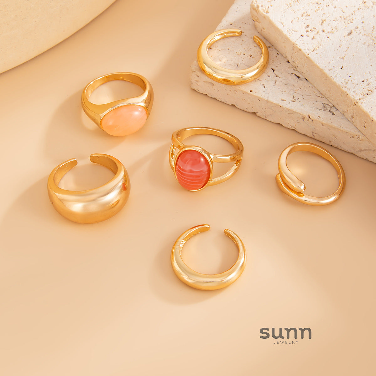Annalicia Geometric Pearl Ring [LL62P9HZ]