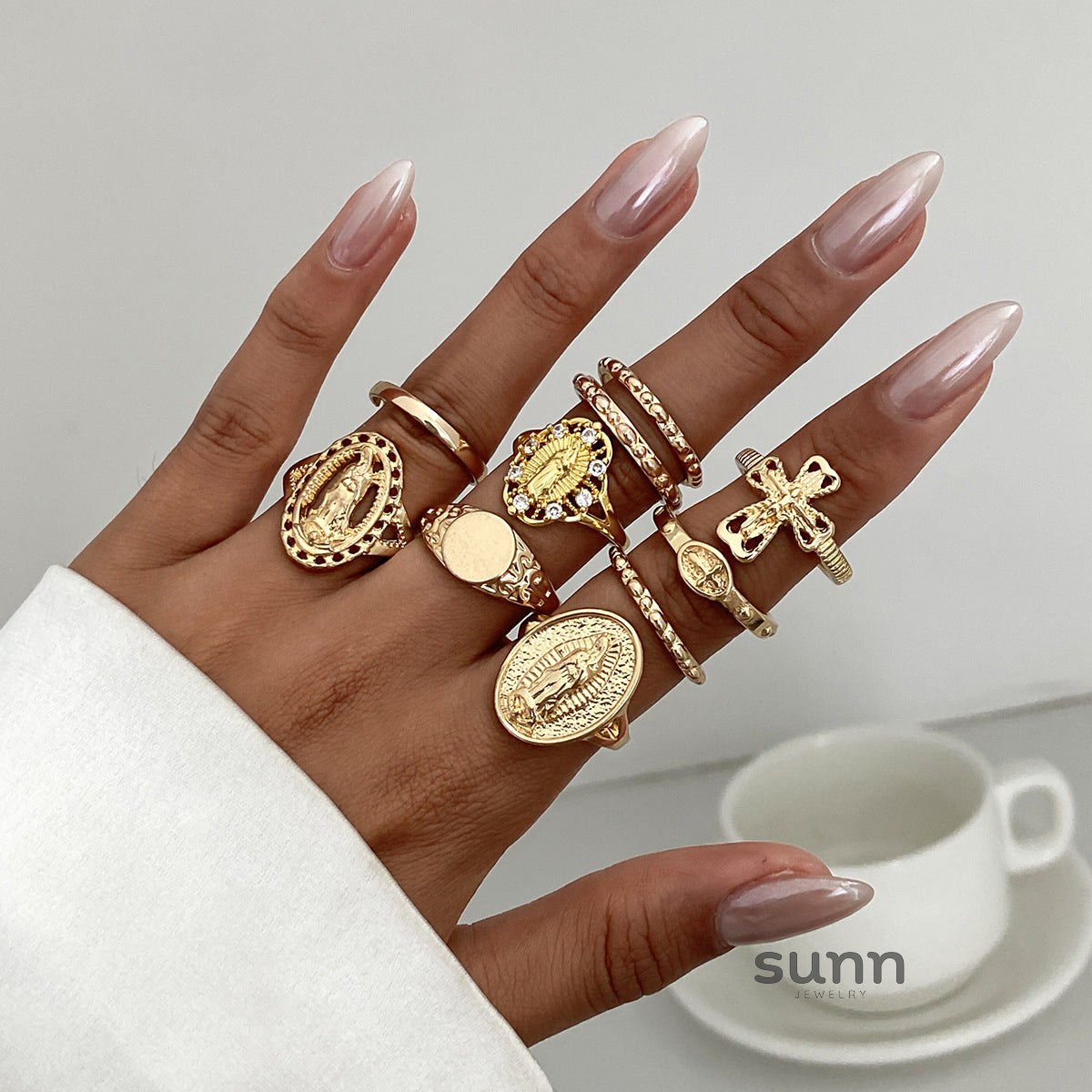 Annalicia Geometric Pearl Ring [3EH1UAL8]