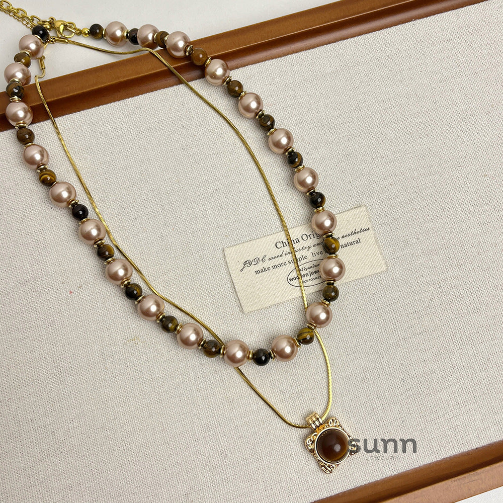Annaly Double-Layer Pearl Necklace [ETVKJRG9]