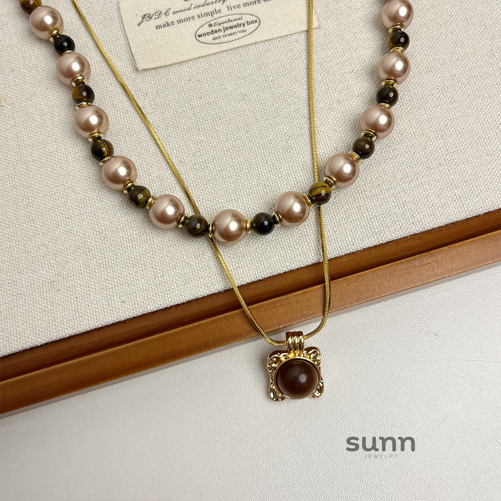 Annaly Double-Layer Pearl Necklace [KNJK9W84]