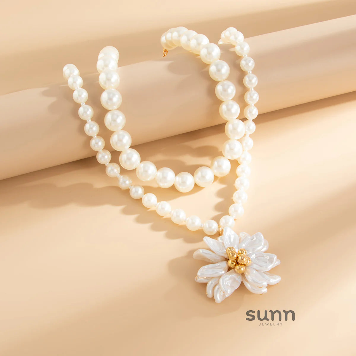 Annamae Floral Pearl Layered Necklace