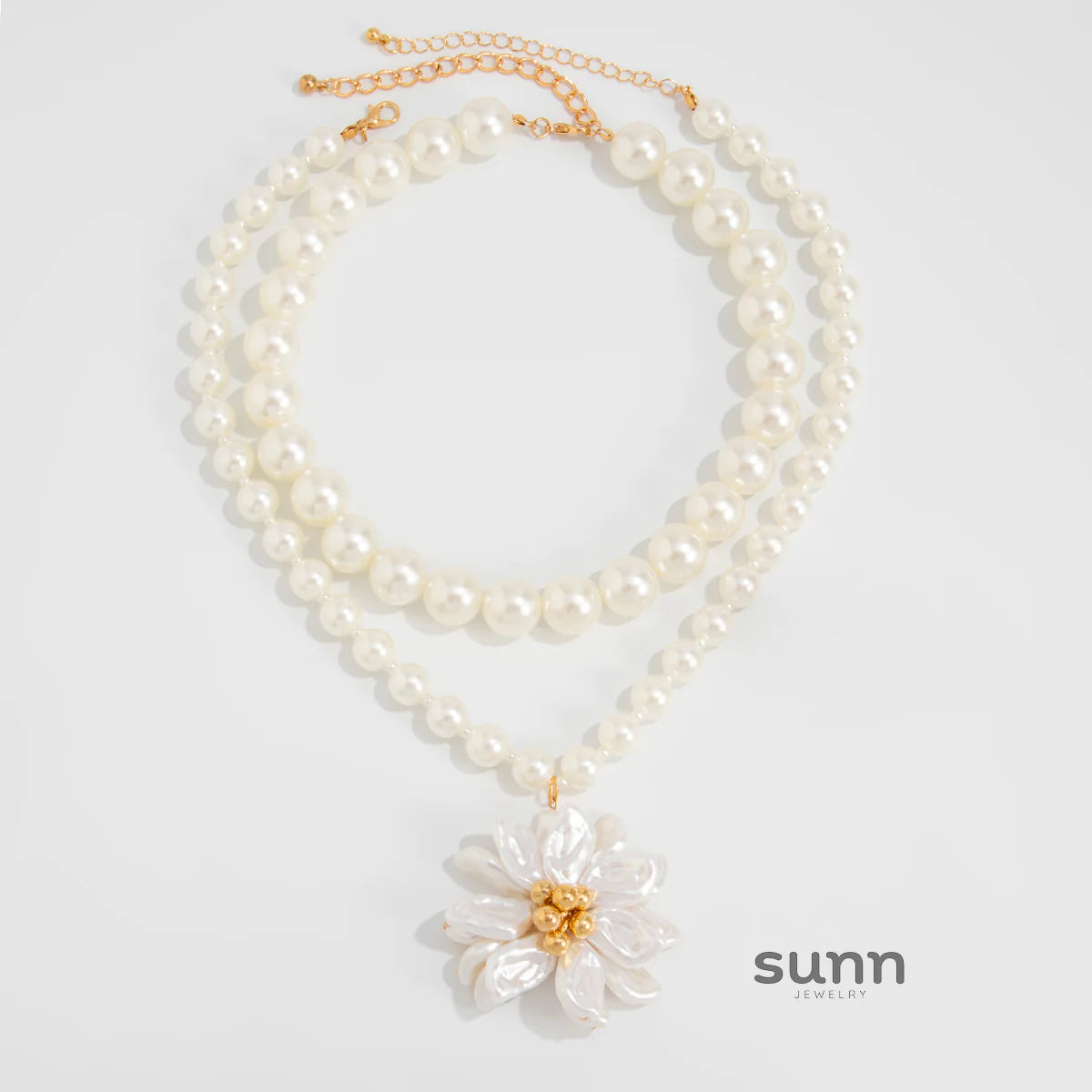 Annamae Floral Pearl Layered Necklace