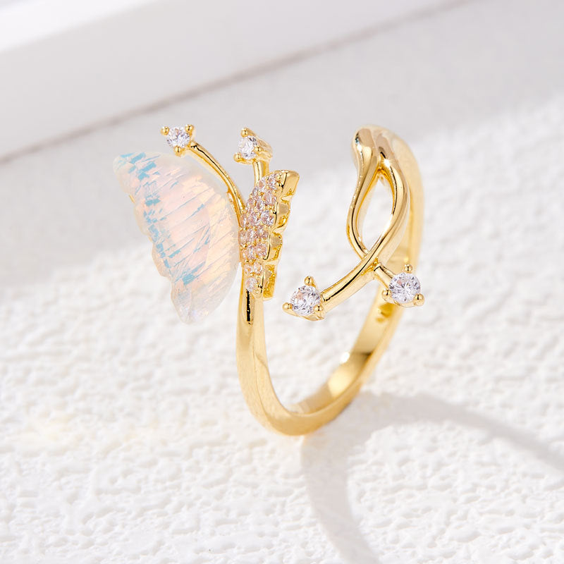 Annarose Gilded Butterfly Ring [TX6JM455]