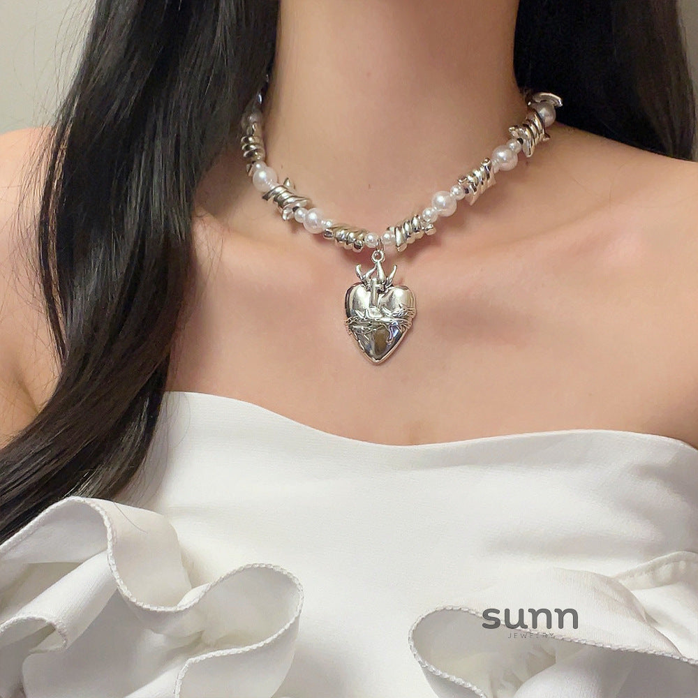 Annastasia Thorn Heart Pearl Choker [LSMD29DL]