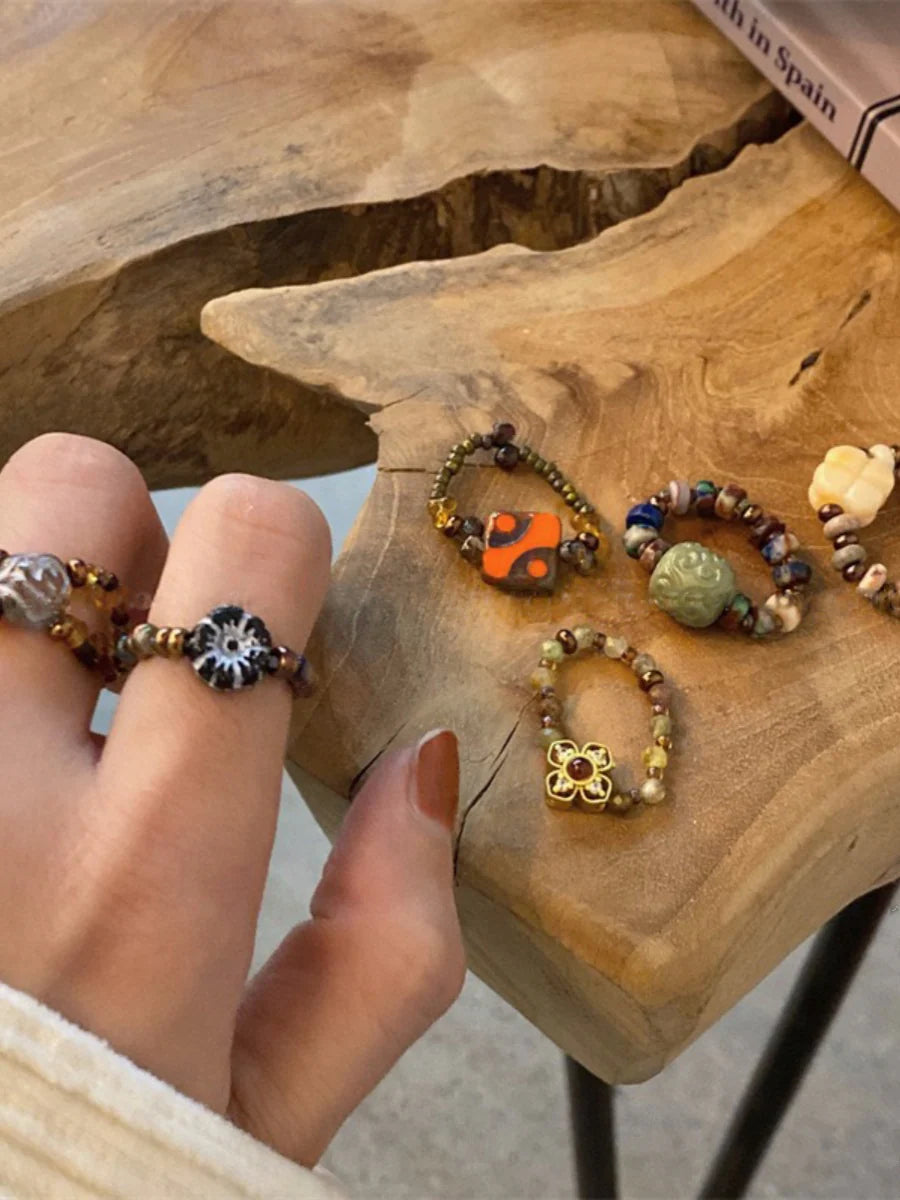 Anne Delicate Beaded Rings