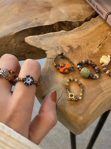 Anne Delicate Beaded Rings
