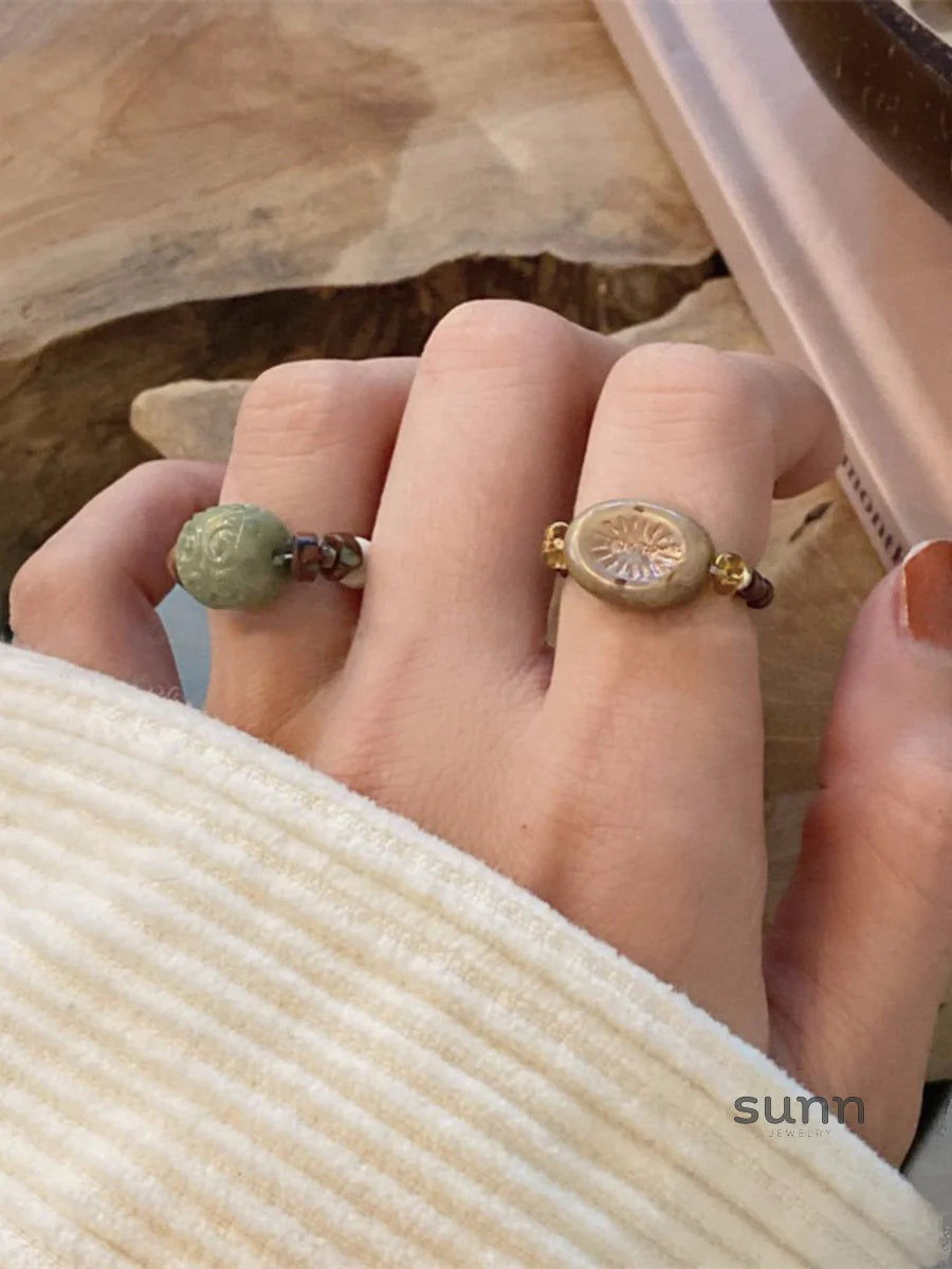 Anne Delicate Beaded Rings