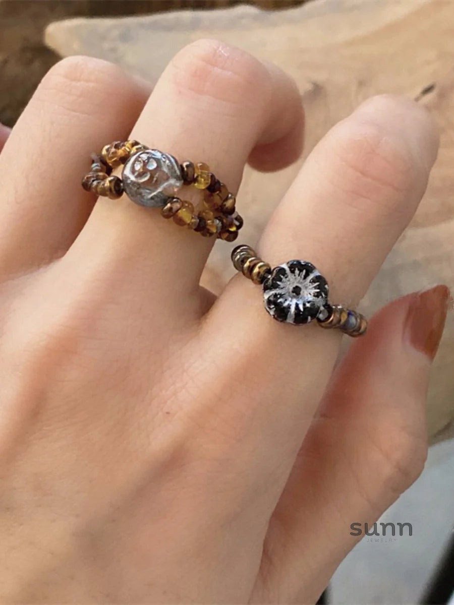 Anne Delicate Beaded Rings