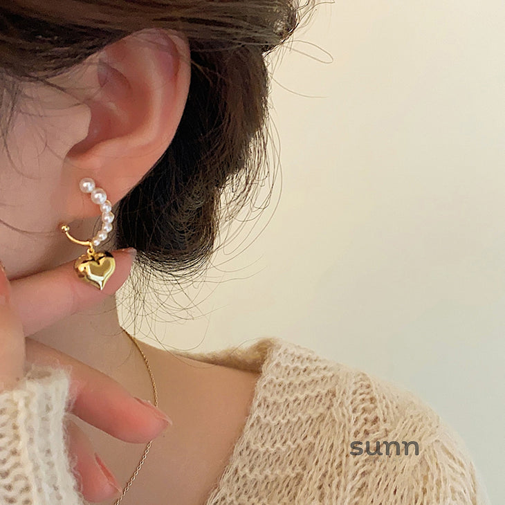 Annelyse Heart Pearl Earrings [9LGSK7Z7]