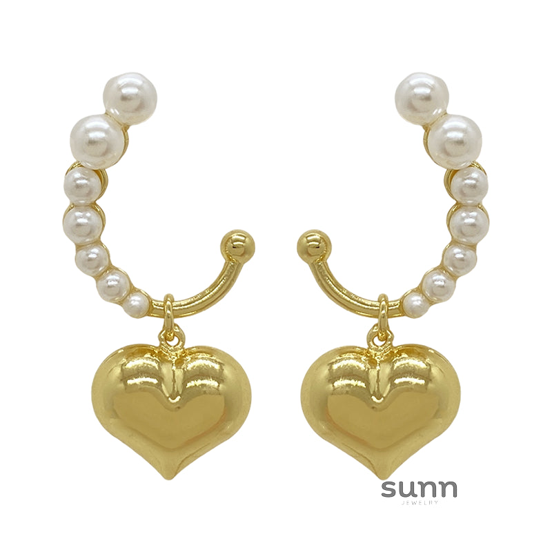 Annelyse Heart Pearl Earrings [UIPUGYUV]