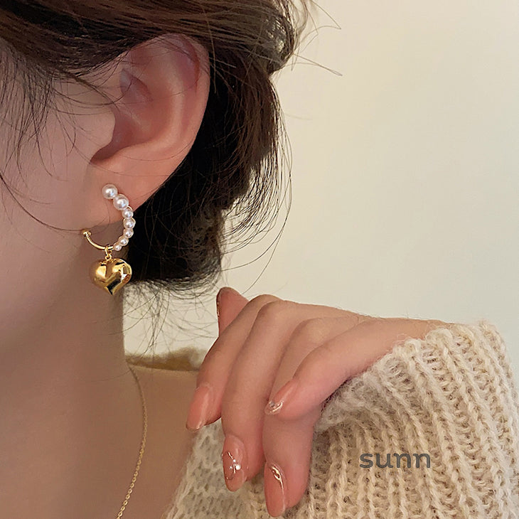 Annelyse Heart Pearl Earrings [UGJ27Y4P]