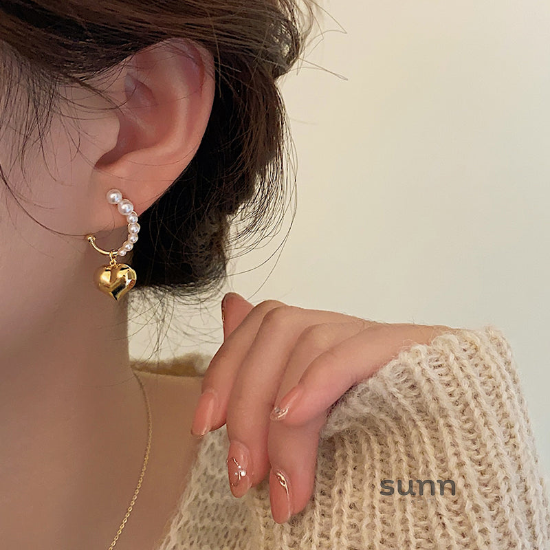 Annelyse Heart Pearl Earrings [PARRKKC0]