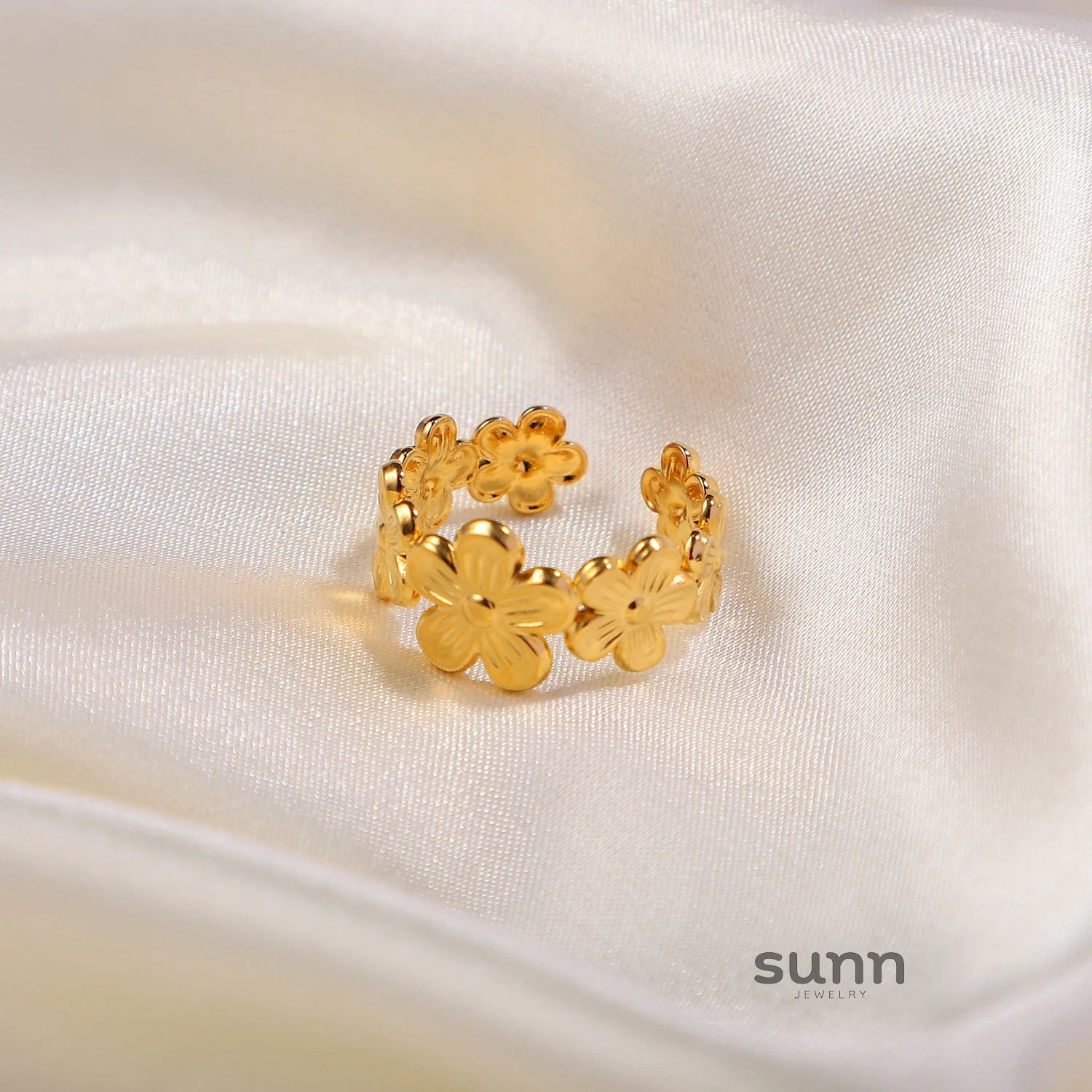 Anniston Floral Open Ring