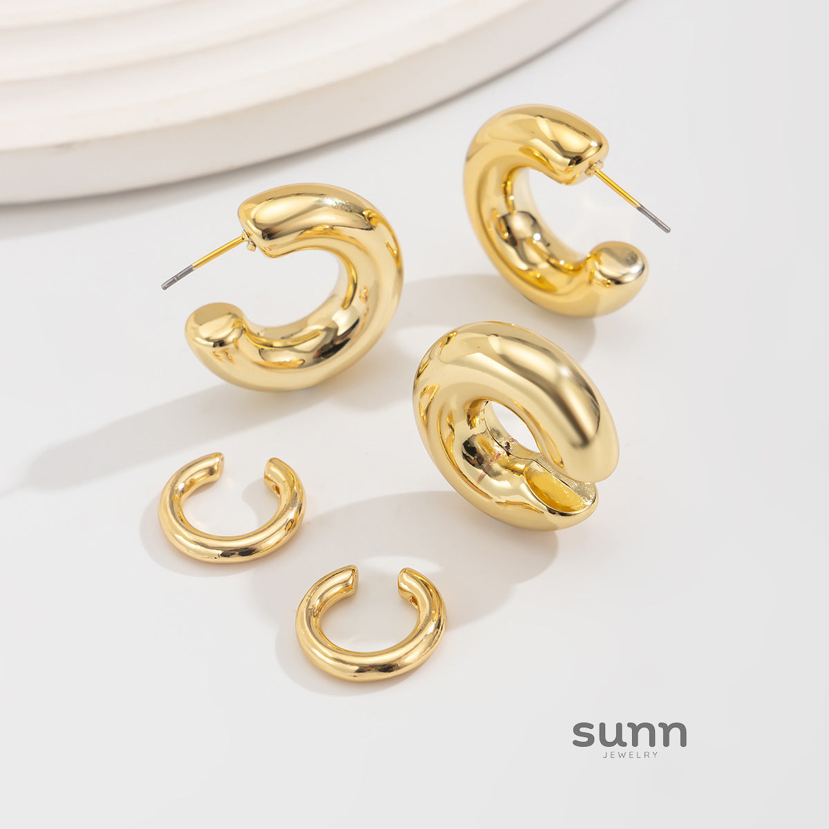 Annslee Sleek C-Shape Ear Cuff Set [3KL7JKO1]