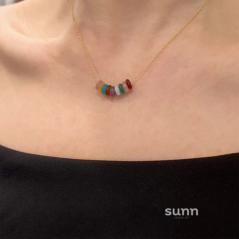 Anny Colorful Circle Necklace