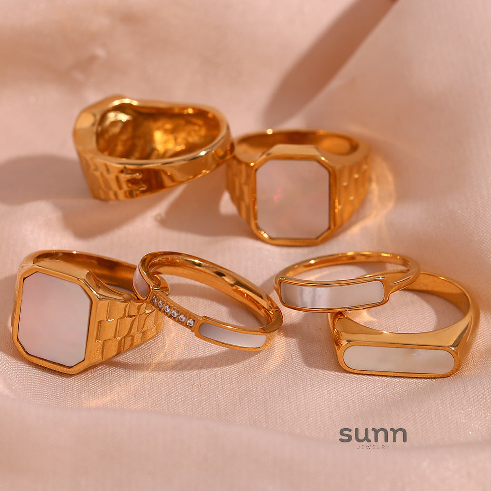 Anora Delicate Shell Rings [WWQPTNJA]