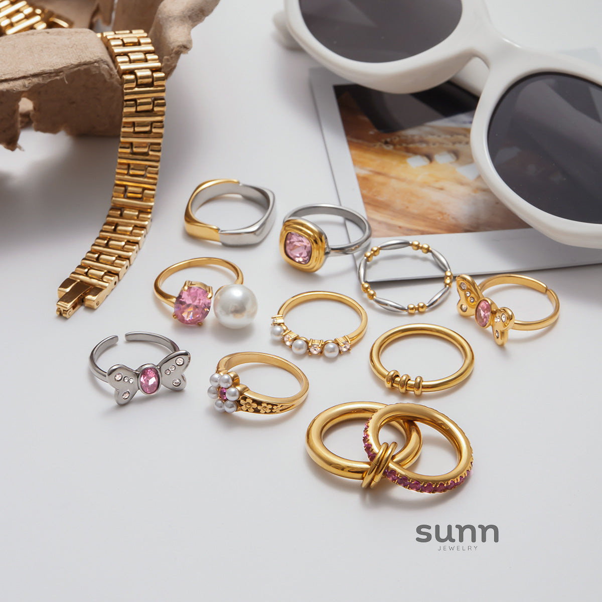 Anshika Pink Zircon Statement Ring [QMV4VH0X]