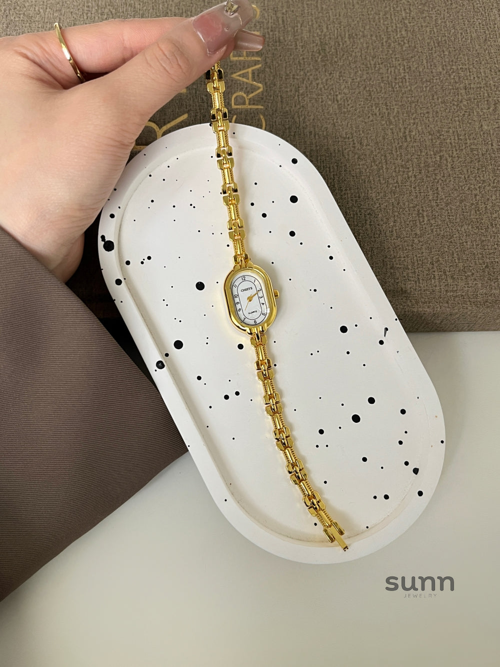 Anslee Mother-of-Pearl Bracelet Watch [804PLEC1]