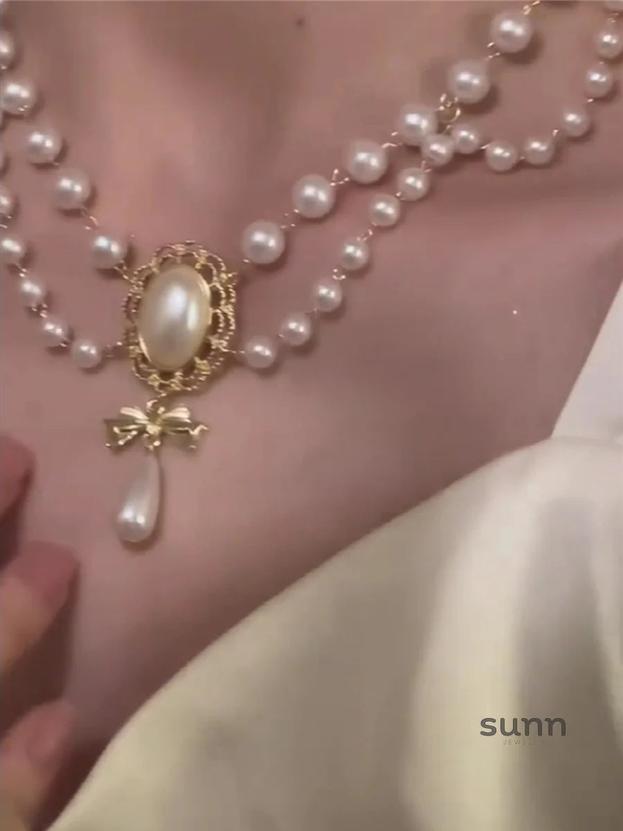 Antonella Pearl Teardrop Necklace