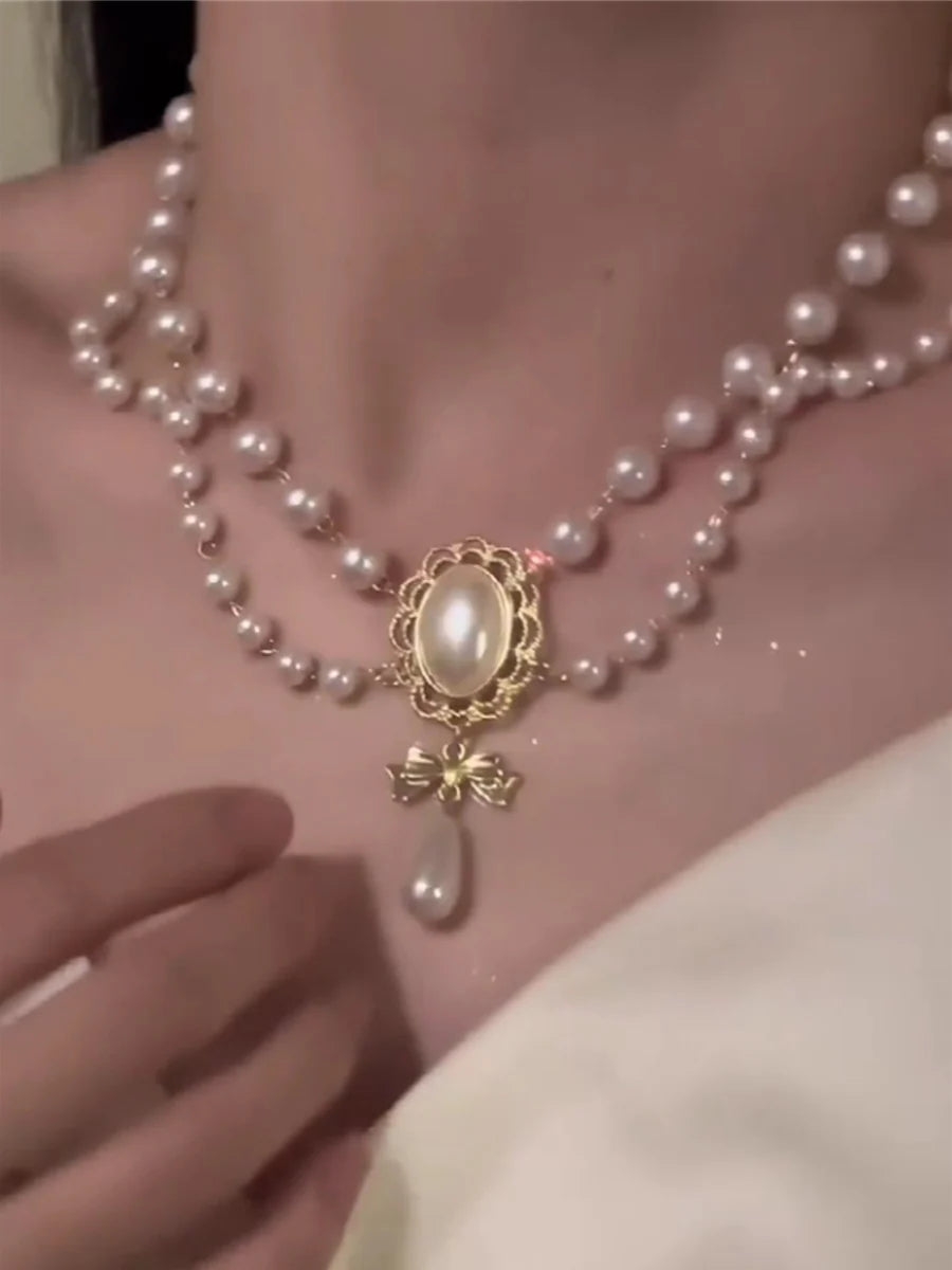 Antonella Pearl Teardrop Necklace