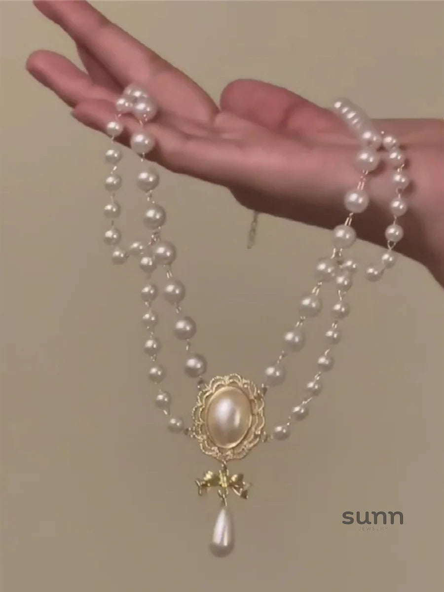 Antonella Pearl Teardrop Necklace