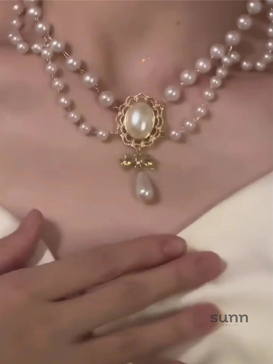 Antonella Pearl Teardrop Necklace