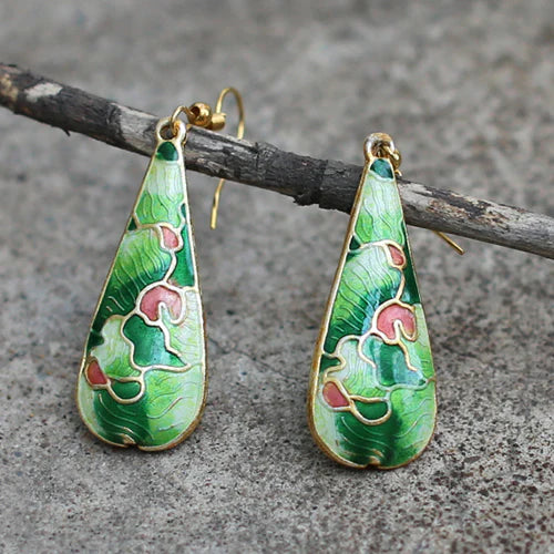Anvika Enamel Teardrop Earrings