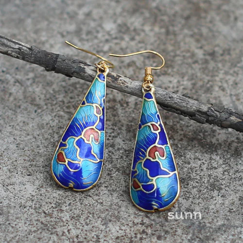 Anvika Enamel Teardrop Earrings