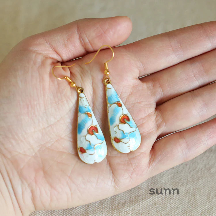 Anvika Enamel Teardrop Earrings