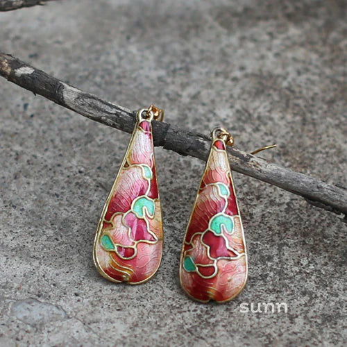 Anvika Enamel Teardrop Earrings