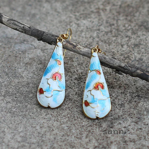 Anvika Enamel Teardrop Earrings