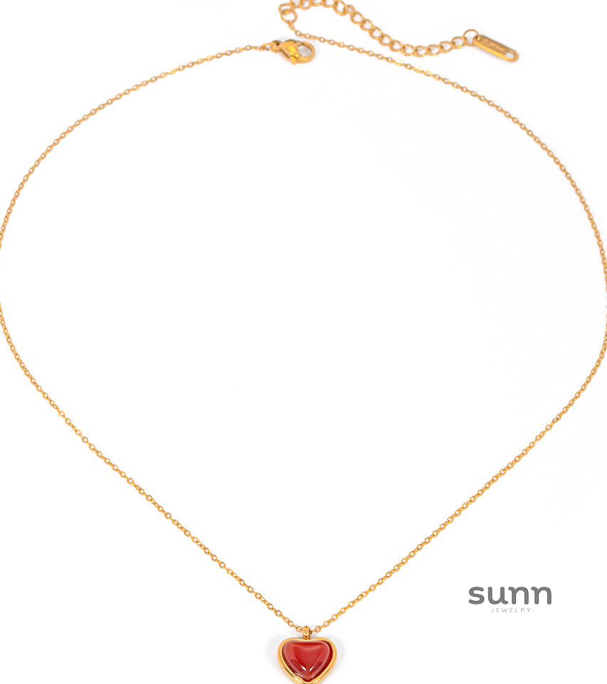 Anvitha Layered Agate Heart Necklace [1PQQKUVF]